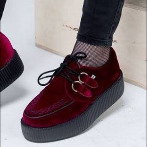 Burgundy Velvet Viva Mondo Creepers